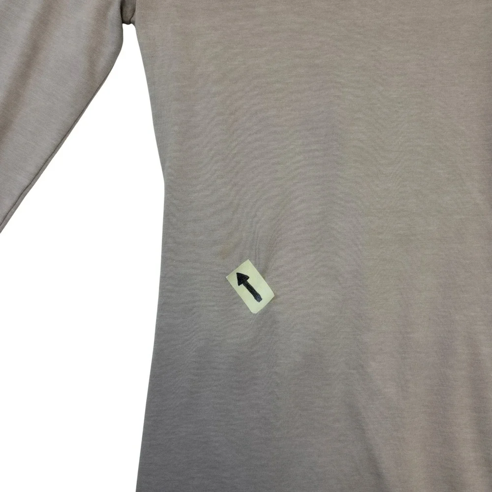 Leith XS Taupe Brown Ruched Asymmetrical Midi Dress Casual Minimalist XS Mauve - Picture 7 of 11